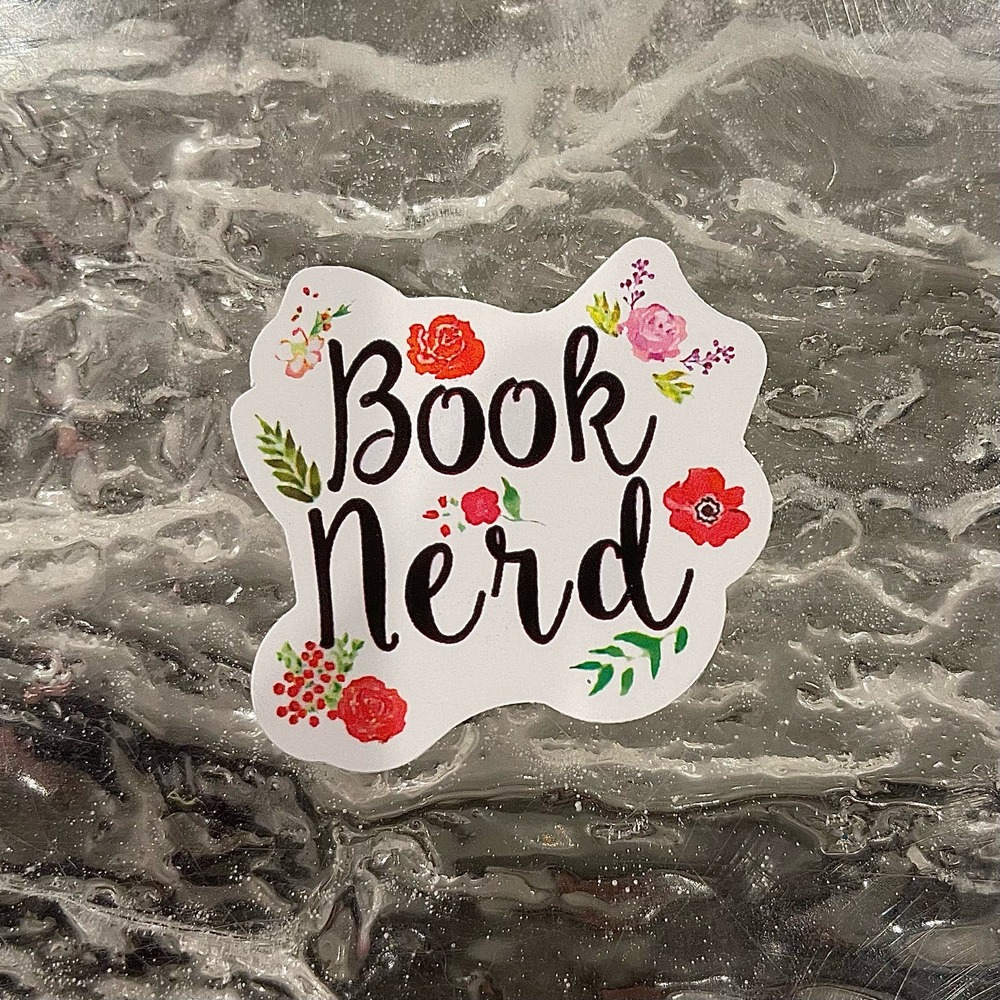 5/$10  Inspirational Waterproof New Vinyl Sticker Decal-Book Nerd Floral
